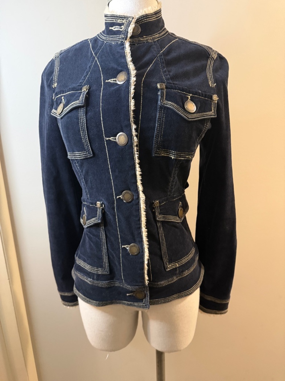 Twill 22 Classic Navy Military-Style Women's Jacket corduroy